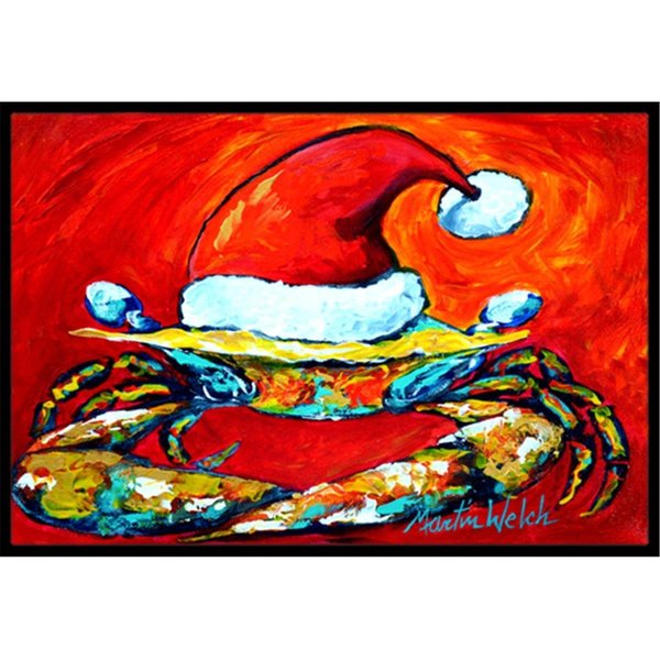 Micasa Crab In Santa Hat Santa Claws Indoor Or Outdoor Mat 24 x 36 In. MI759111
